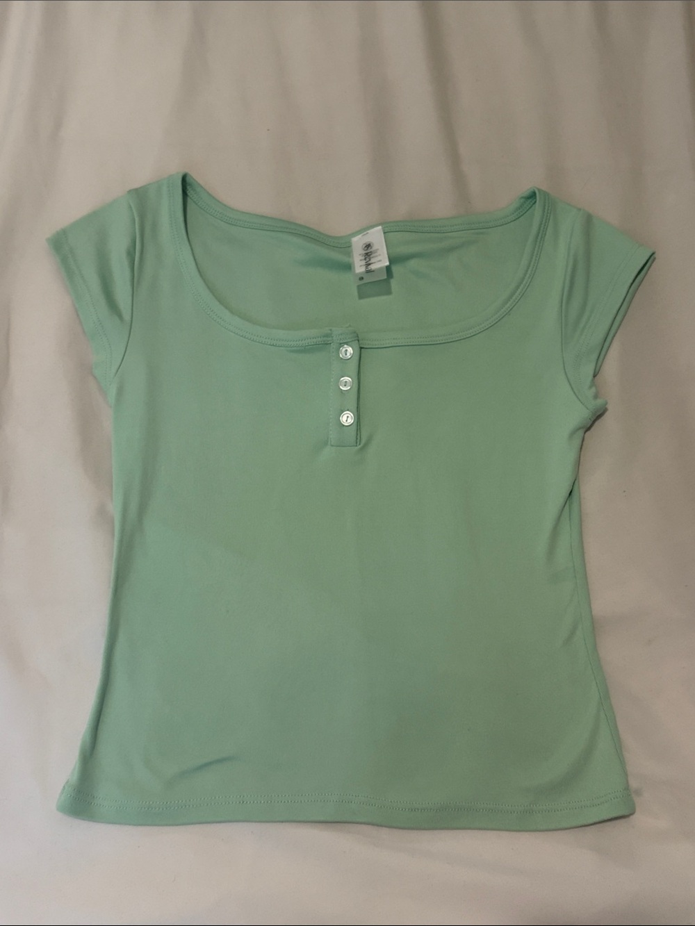 Altar'd State Mint Scoop Neck Cap Sleeve Tee